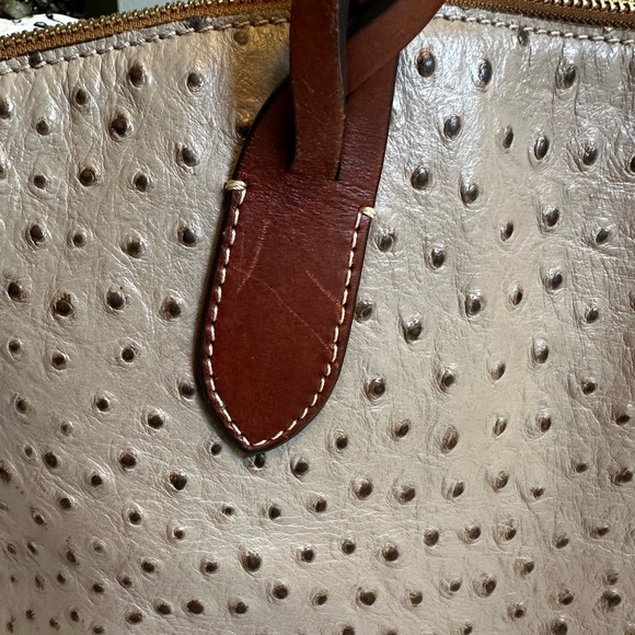 DOONEY & BOURKE| Ostrich Celeste Satchel| Light Taupe - Picture 10 of 13
